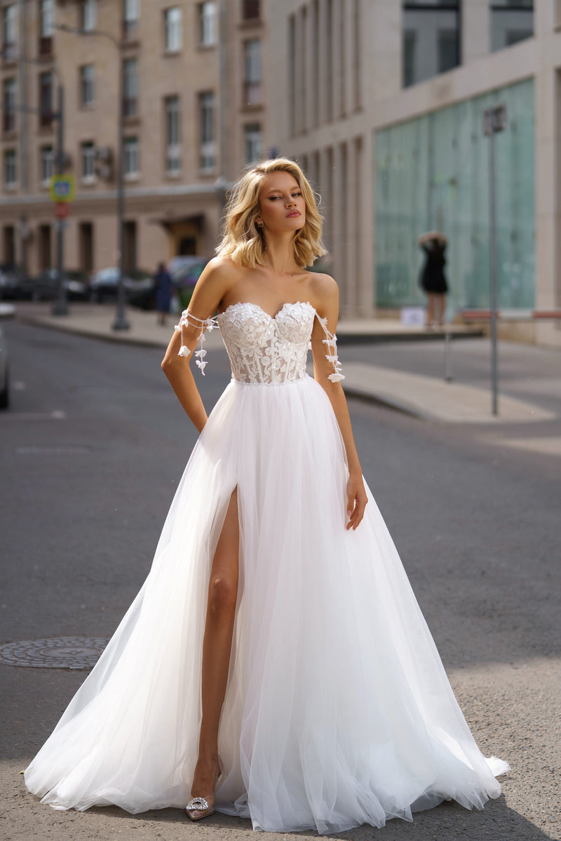nordstrom wedding dress Belle Red Satin Corset Bow Dress, S main image 1