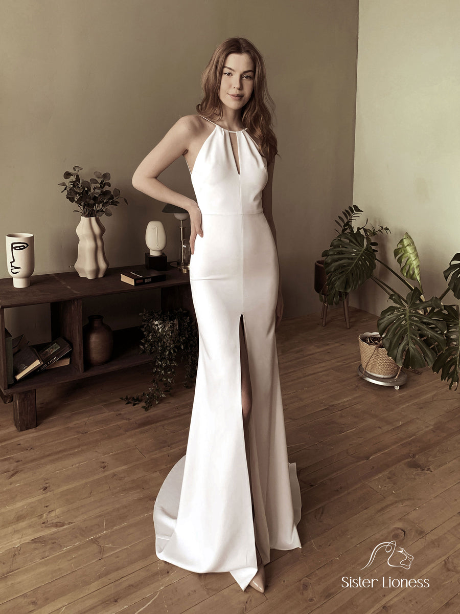 simple backless formal dresses Simple V Neck Blue Backless Satin Long Prom Dresses With Pockets, Simple V  Neck Blue Backless Satin Long Formal Graduation Evening Dresses