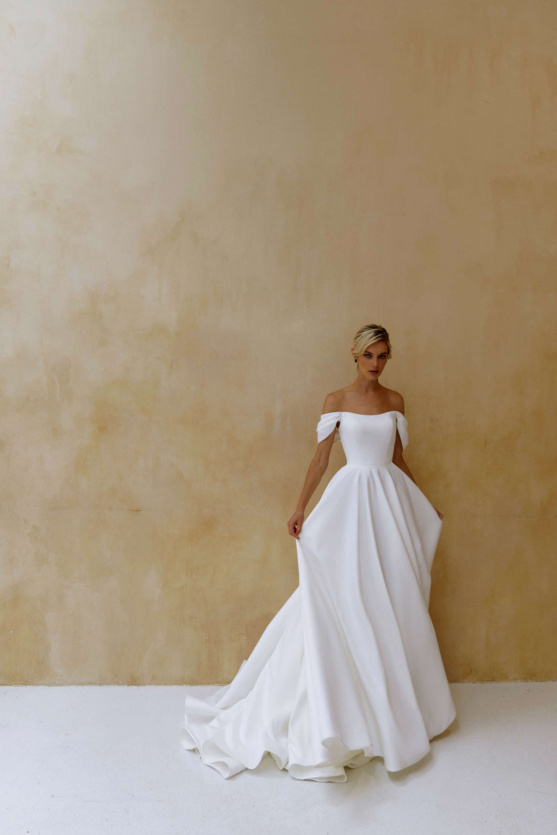 Ballroom Silhouette Wedding Dress with Beaded Open Top Romanova Atelie –  Wedding Roof