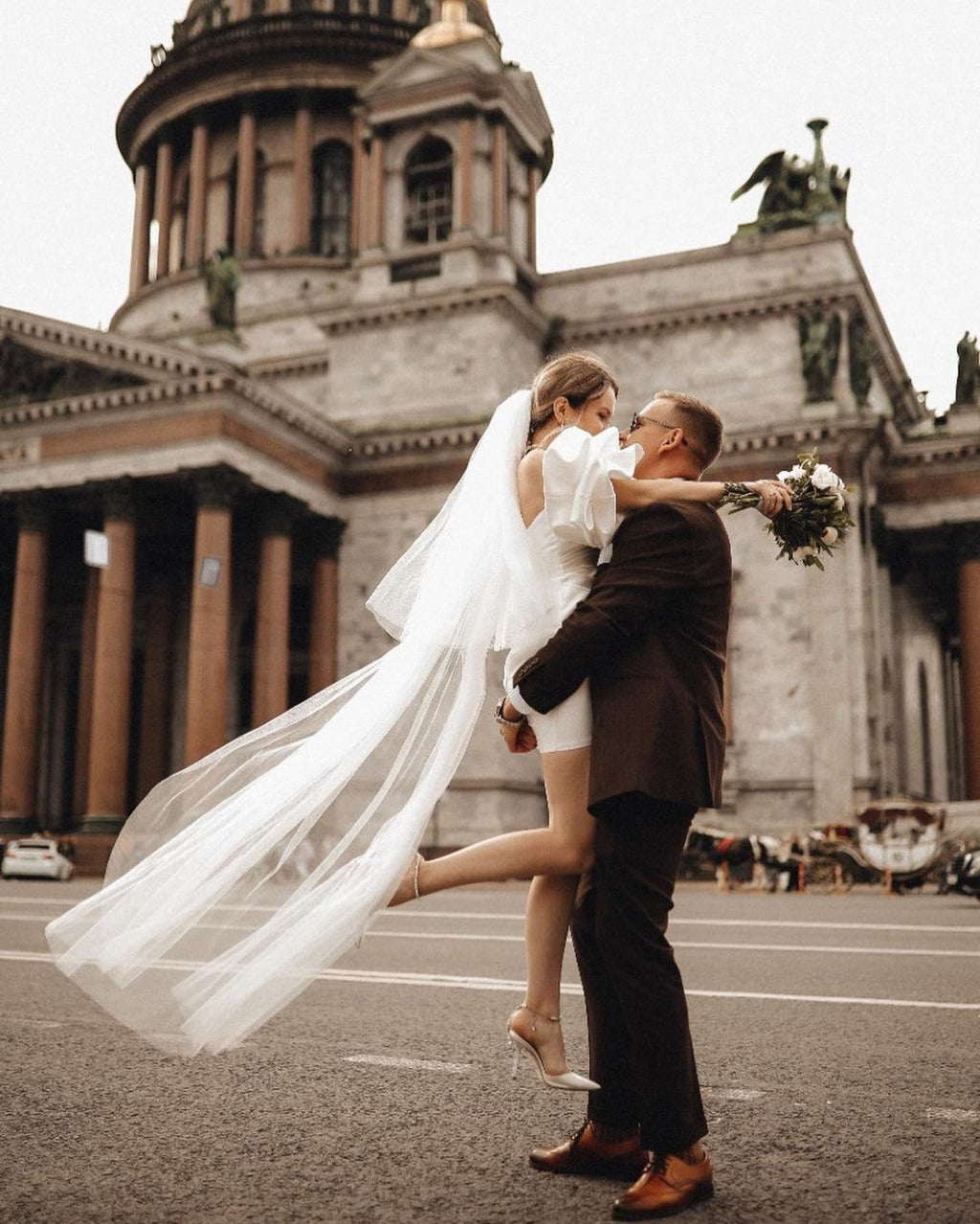 Say Yes to the Dress: Short Wedding Gown with Bold Voluminous Sleeves Wedding Roof Say Yes to the Dress: Short Wedding Gown with Bold Voluminous Sleeves Wedding Roof