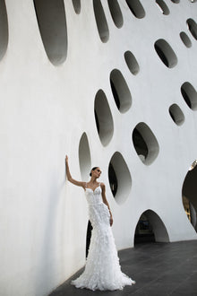  3D flower wedding dress