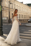 Elegant A-Line Wedding Dress with 3D Flower Details Robusta