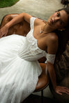 A-line gown with delicate straps