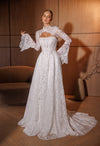 A-line lace wedding dresss