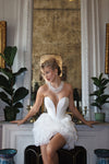 A-line short bridal gown