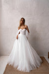 A-line wedding dress with dropped straps