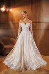 Lace A-Line Wedding Dress with Pearl-Embellished Corset Cherutti