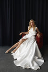 A-line wedding gown with bow