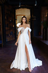 A Line Sleeveless Wedding Dress