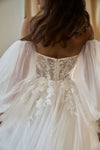 A Line Wedding Dress With Long Sleeves