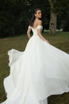 Backless chiffon wedding dress