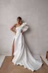 Bridal dress with slit