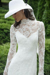 Buttoned back wedding dress