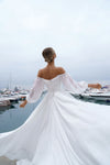 Elegant A-Line Wedding Dress with Long Voluminous Sleeves Sonesta Chantel