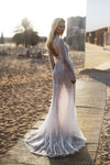 Chantilly lace wedding gown