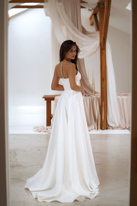satin bolero for wedding dress Eden Lace Bolero 16 / Ivory