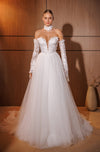 Choker neckline wedding dress