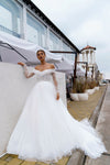 A-Line Wedding Dress with Bolero and Long Sleeves 