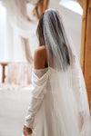 Crepe bridal dress