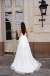 Draped hip wedding dress