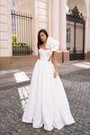 Draped wedding dress