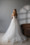 Dropped shoulder wedding gown