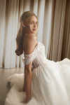 Dropped shoulder wedding gown