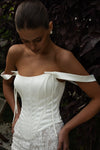Dropped strap bridal gown