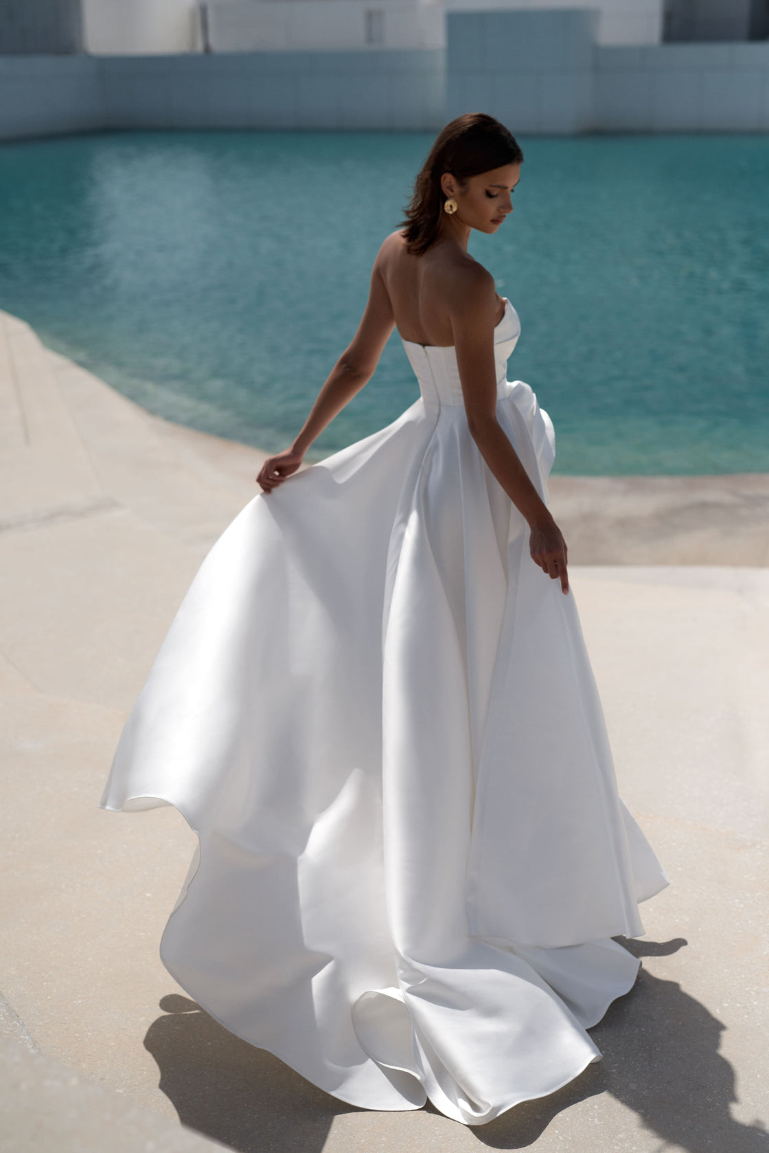 A-Line Wedding Dress For Destination Wedding Flowing Skirt