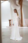 Elegant V-neck wedding gown