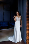 Elegant Crepe and Glitter Wedding Dress