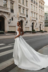 Elegant bridal gown with embroidery
