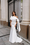 Elegant satin wedding dress