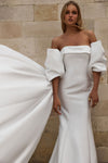 Elegant mikado wedding dress