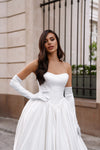 Elegant satin bridal dress