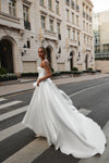Embroidered A-line wedding dress