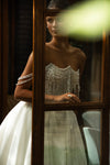 Embroidered A-line wedding dress