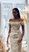 Beautiful Fitted Wedding Dress with Dropped Straps and Lace Details Emmarose