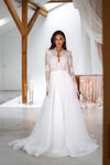 Elegant A-Line Organza Wedding Dress with Semi-Transparent Corset Silvana