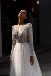 Romantic Glitter Tulle A-Line Wedding Dress Sonesta Felicia