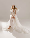 Feminine pleated wedding dress