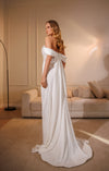 Elegant Lace and Satin Drop-Shoulder Wedding Dress Cora