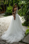 Flowy tulle A-line wedding dress