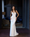 Form-Fitting Satin Wedding Dress with Open Back Sonya Soley Azalia