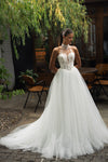 Halter neck bridal gown