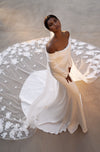High-quality satin wedding dress