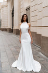 High neck wedding dress