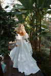 A-Line Satin Wedding Dress with Long Removable Sleeves Sonesta Joy