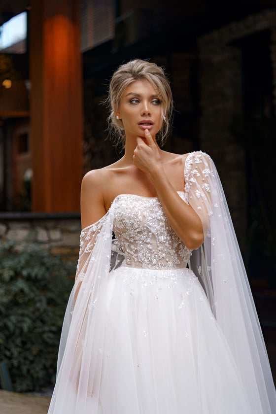 A-Line Wedding Dress with Open Shoulders