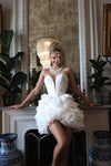 Knee-length wedding dress